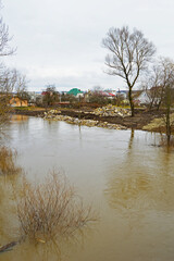 Spring flood in Tysmenytsia, Western Ukraine