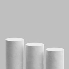 Podium stage stand white concrete 3d render 