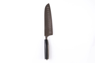 Alphabet made of knives isolated on white background. Letter 