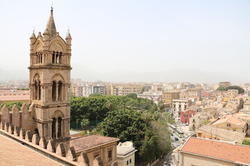 Fototapeta na wymiar View from Cathedral Maria Santissima Assunta in Palermo, Sicily Italy