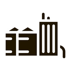 heaters with residential buildings icon Vector Glyph Illustration