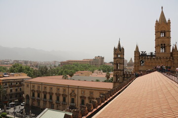 Fototapeta premium The roof of Cathedral Maria Santissima Assunta in Palermo, Sicily Italy 