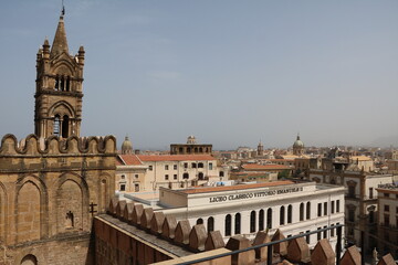 Fototapeta na wymiar View from Cathedral Maria Santissima Assunta in Palermo, Sicily Italy 