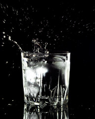 splashes of water and lime