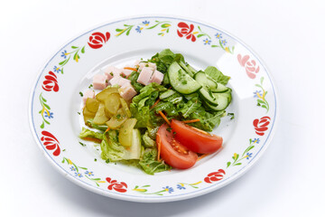 fresh salad on the white background