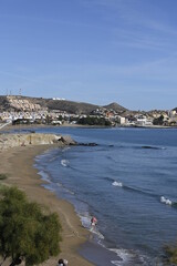 Vistas de San Juan de Los Terreros desde la playa - 422858167