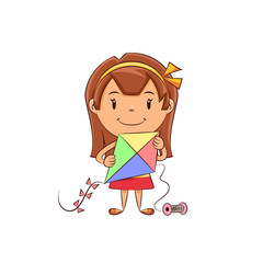 Girl holding kite