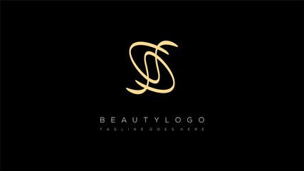 Monoline abstract logo design, luxury vector logo design, Letter S luxury logo design