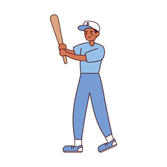 African american man baseball player - Vector illustration