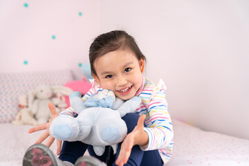 Lovely little girl at home.