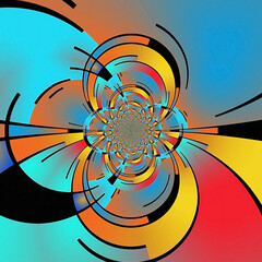 Abstract fractal of concentric circles