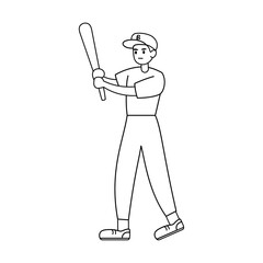 African american man baseball player - Vector illustration