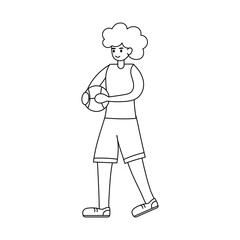 African American woman basketball player - Vector illustration