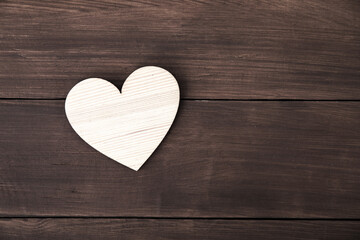 wooden heart sign on table
