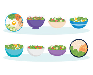 colorful healthy bowls