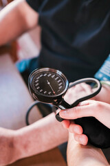 Close-up of the to measure blood pressure. Nurse concept. Blood pressure. Healthcare. Medical concept.