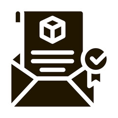 parcel notification letter icon Vector Glyph Illustration