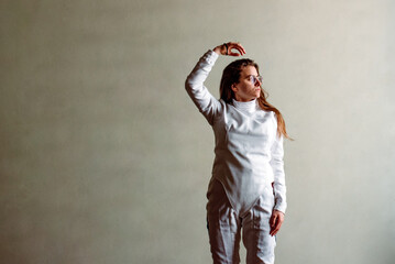 Fototapeta premium Young Girl with Wearing Suit