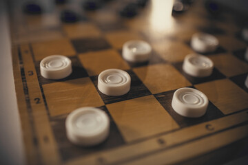 Chess board with checkers.