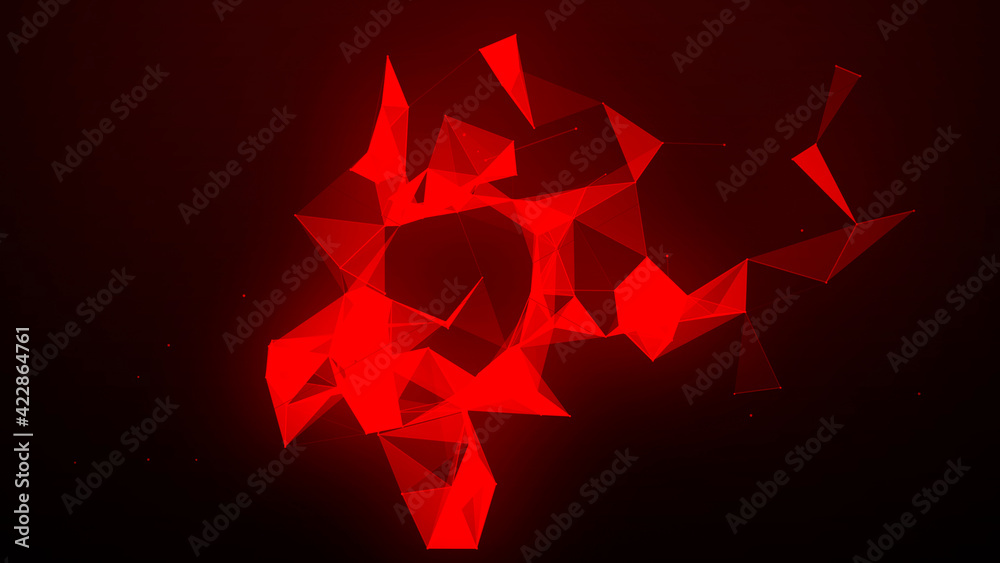 Poster Network connection system.Background with connection dots and lines. Big data vizualization. 3d rendering. 