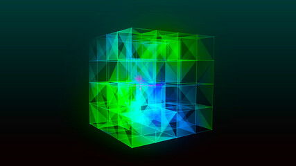 Network connection system.Background with connection dots and lines. Big data vizualization. 3d rendering. 