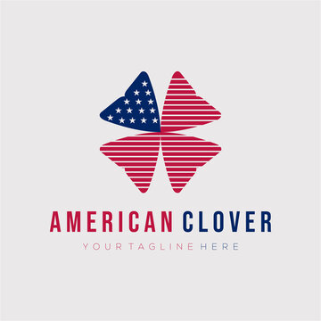 american four clover leaf logo vector illustration design