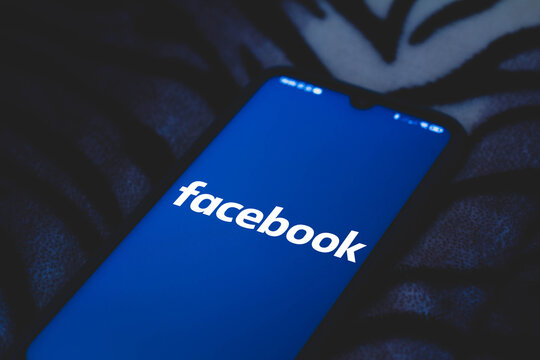 March 24, 2021, Brazil. In this photo illustration a Facebook logo seen displayed on a smartphone.