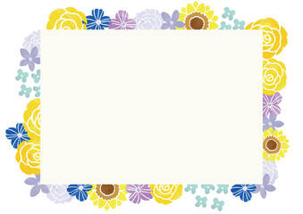 Obraz premium 水彩風タッチ お花フレーム