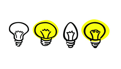 LIGHT BULB LINE ICON VECTOR. LIGHTING ELECTRIC LAMP © Cintia