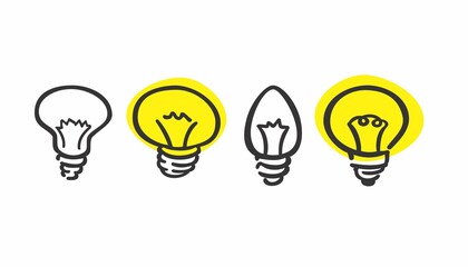 LIGHT BULB LINE ICON VECTOR. LIGHTING ELECTRIC LAMP © Cintia