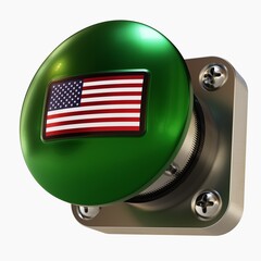 Big Green Button with the US Flag