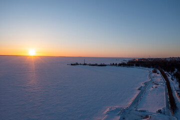 sunrise over the lake
