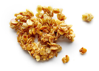 piece and crumbs of homemade granola