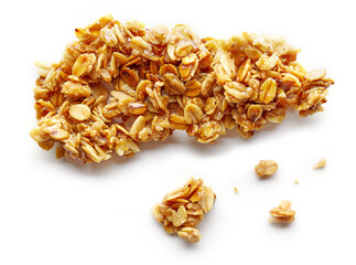 piece and crumbs of homemade granola