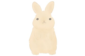 リアルかわいい手書きの水彩風子ウサギ