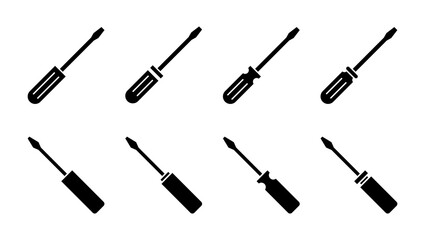 Screwdriver icon set.tools icon vector