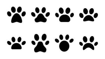 Paw icon set. paw print icon vector. dog or cat paw