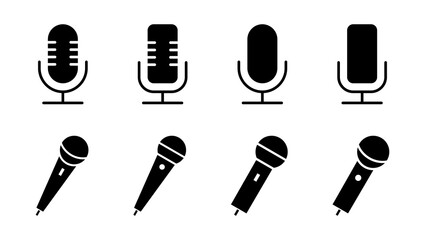 Microphone icon set. karaoke icon vecto