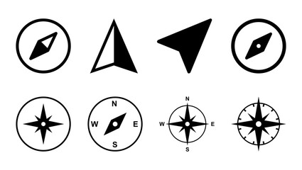 Compass icon set. arrow compass icon vector