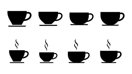 coffee cup icon set. cup a coffee icon vector.