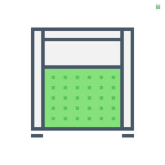 Portable partition screen vector icon for assembly as cubicle modern corporate office furniture for business. Private workspace, workplace or workstation for place desk, chair and computer. 64x64 px.