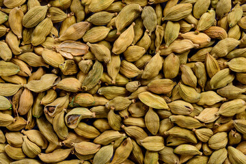 Full frame of cardamom seeds.