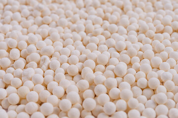 Full picture of sago or sabudana. Selective focus.