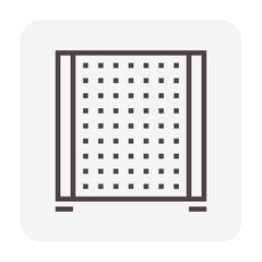 Portable partition screen vector icon for assembly as cubicle modern corporate office furniture for business. Private workspace, workplace or workstation for place desk, chair and computer. 64x64 px.