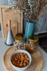 Organization space the kitchen at home. Zero waste concept.