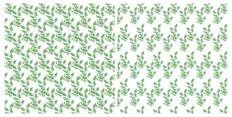 Vector set of design spring seamless pattern with pink and blue flowers, green leafs. Summer. Floral. Illustration for wedding invitations, wallpaper, textile, wrapping paper, fashion, fabric, web.