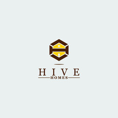 hive bee home key logo icon