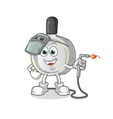 pan welder mascot. cartoon vector