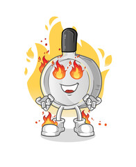 pan on fire mascot. cartoon vector