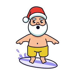 Summer Santa mascot design illustration